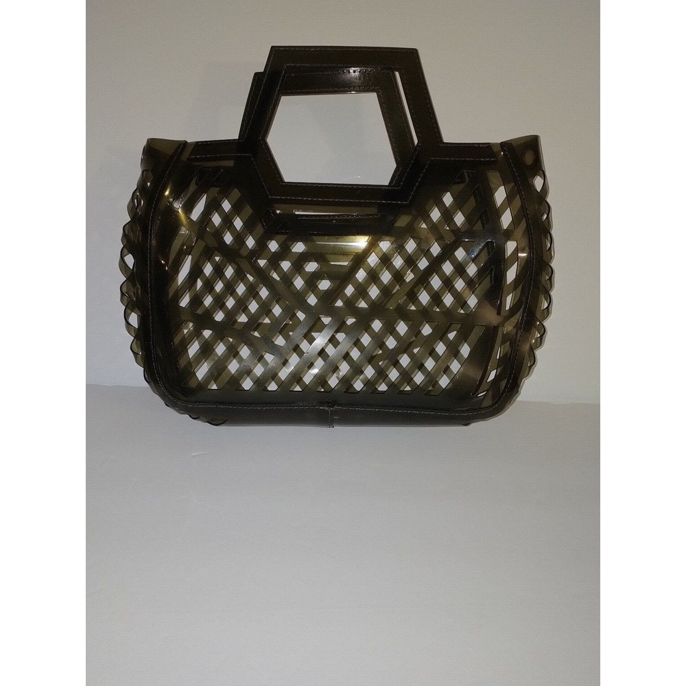 Vintage Jelly Tote Purse Shopping Bag Gray